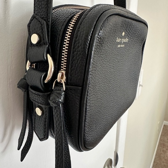 Black Leather Crossbody Bag - Picture 3 of 6